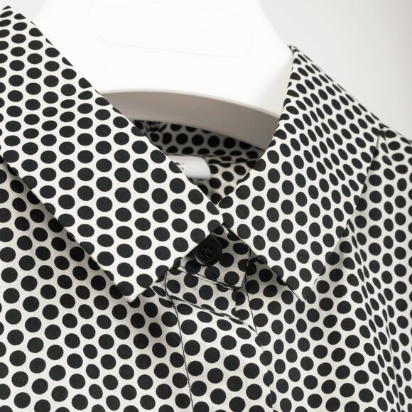 Akris Punto White & Black Polka-Dot Cotton Buttoned Shirt - Picture 6 of 9